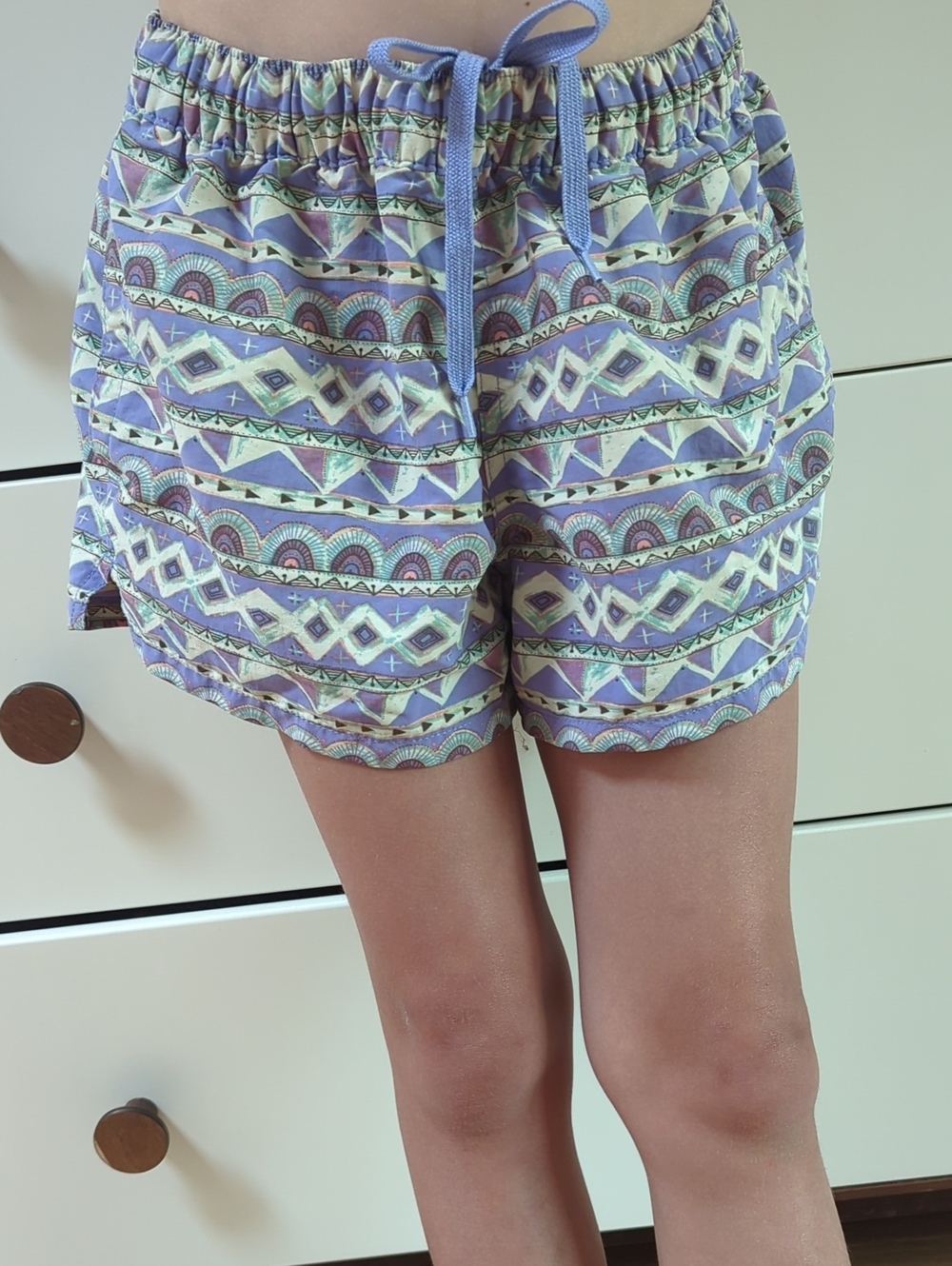 Patagonia Kids Lavender & Mint Patterned Swim Shorts